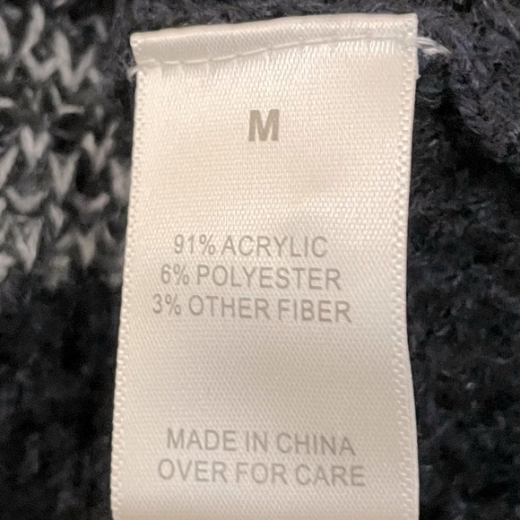 Fortune Ivy Multicolor Chevron Colorblock Long Sleeve Cowl Neck Sweater Sz M - Picture 6 of 7